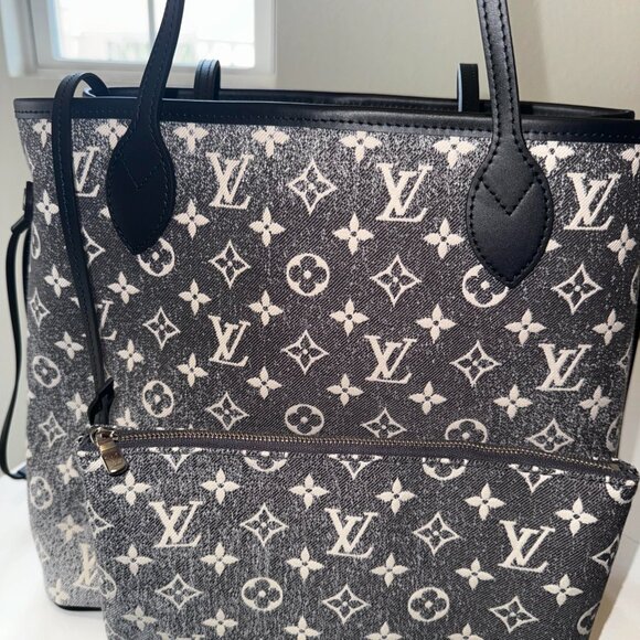 Louis Vuitton Monogram Jacquard Denim Neverfull MM w/ Pouch - Picture 9 of 14